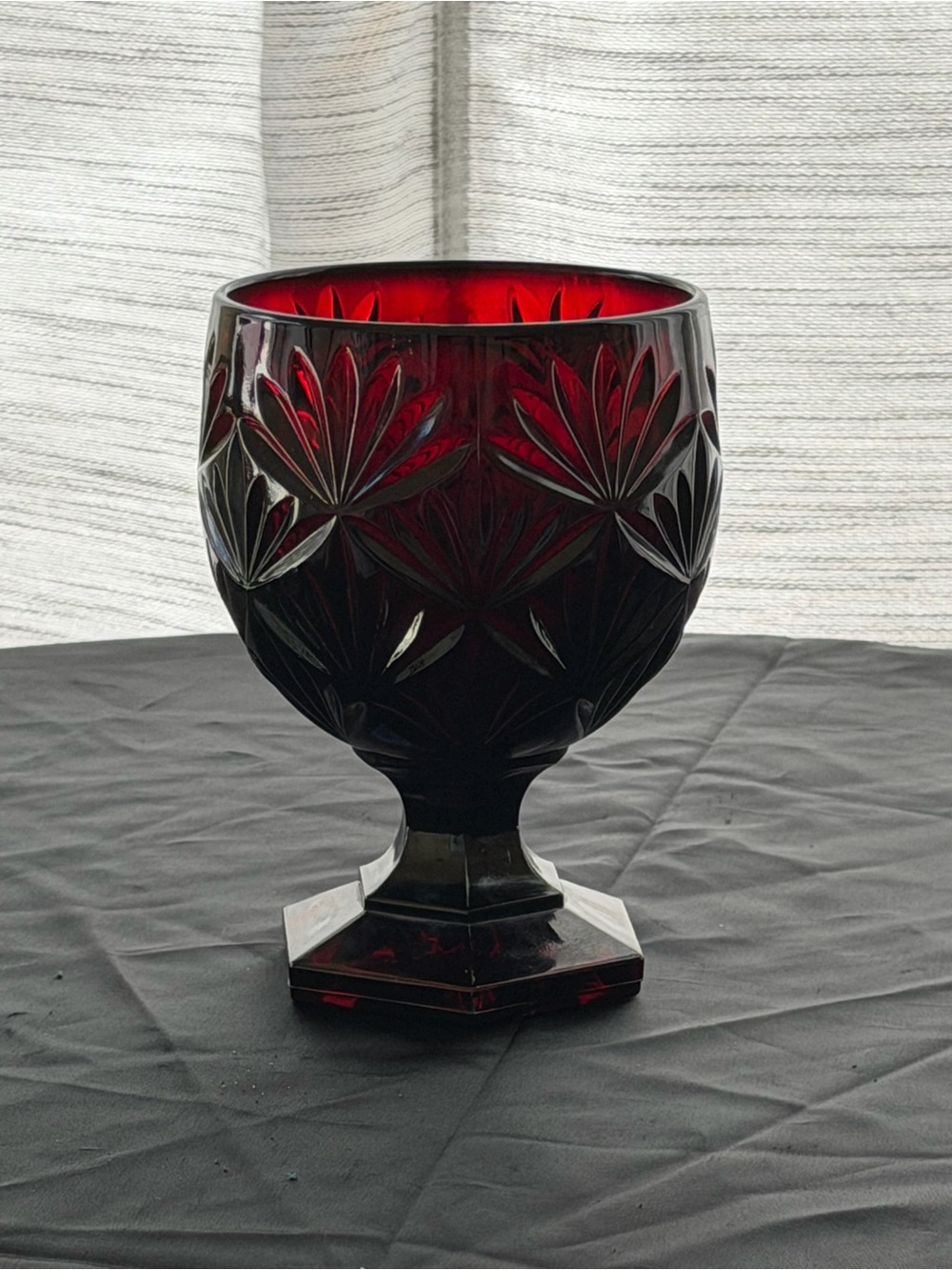 Ruby Red Pedestal Candy Dish Cristal D'Arques Durand Luminarc